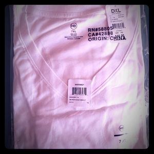 HB 7XL white T-shirt V neck